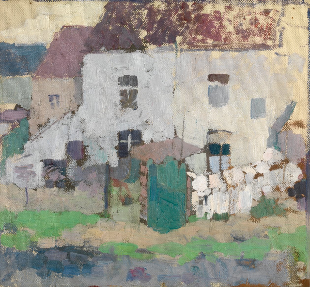 White Façades and Garden in Bosvoorde, Belgium by Rik Wouters