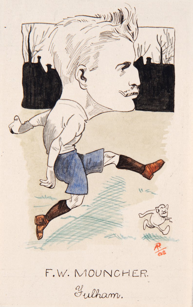 Fred Mouncher, Fulham, Drawing for a Set of Cigarette Cards, 1907 by Rip