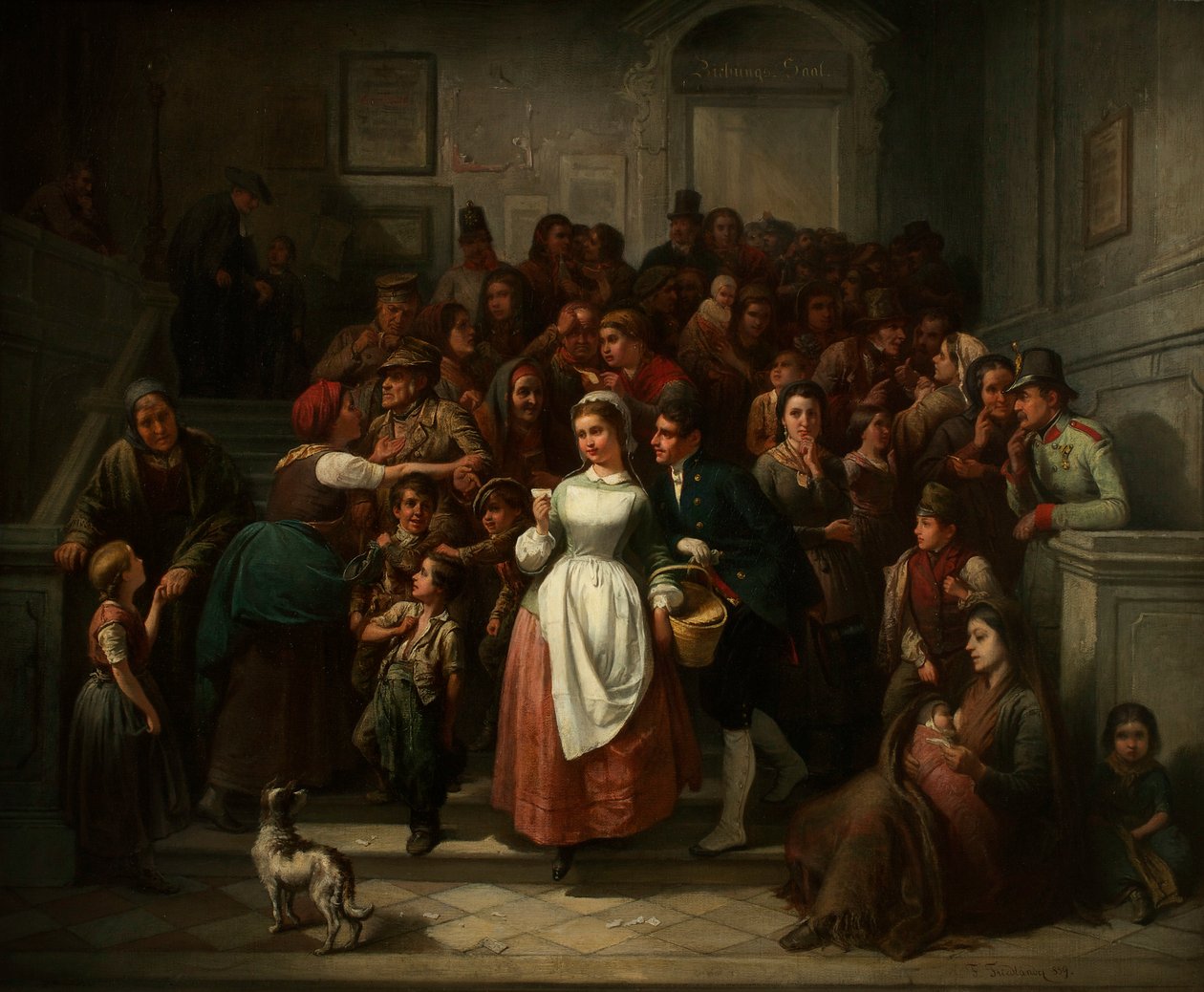 After the Lottery Drawing, 1859 by Ritter von Malheim Friedländer Friedrich