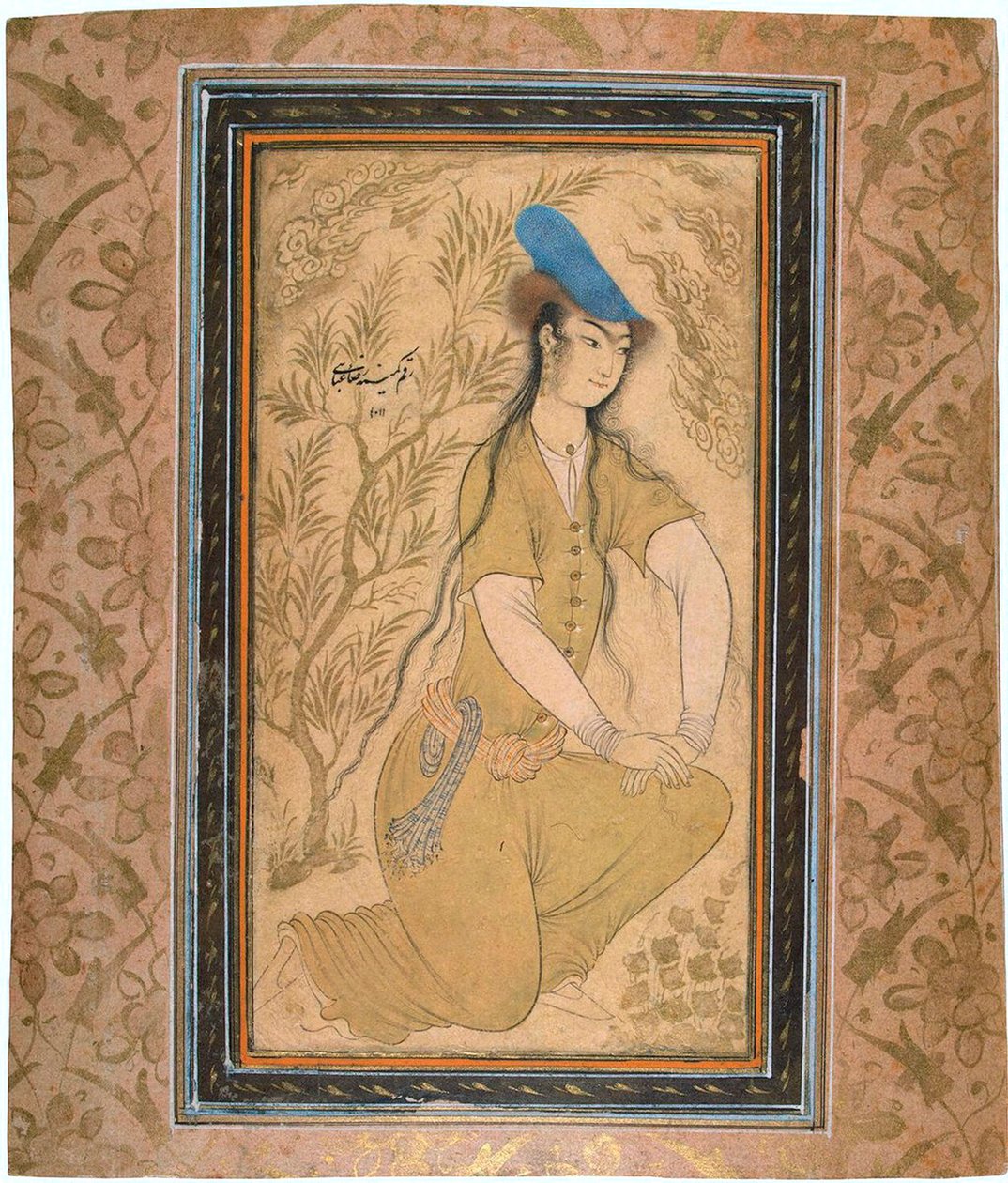 Girl in a Fur Hat, 1602 by Riza i Abbasi
