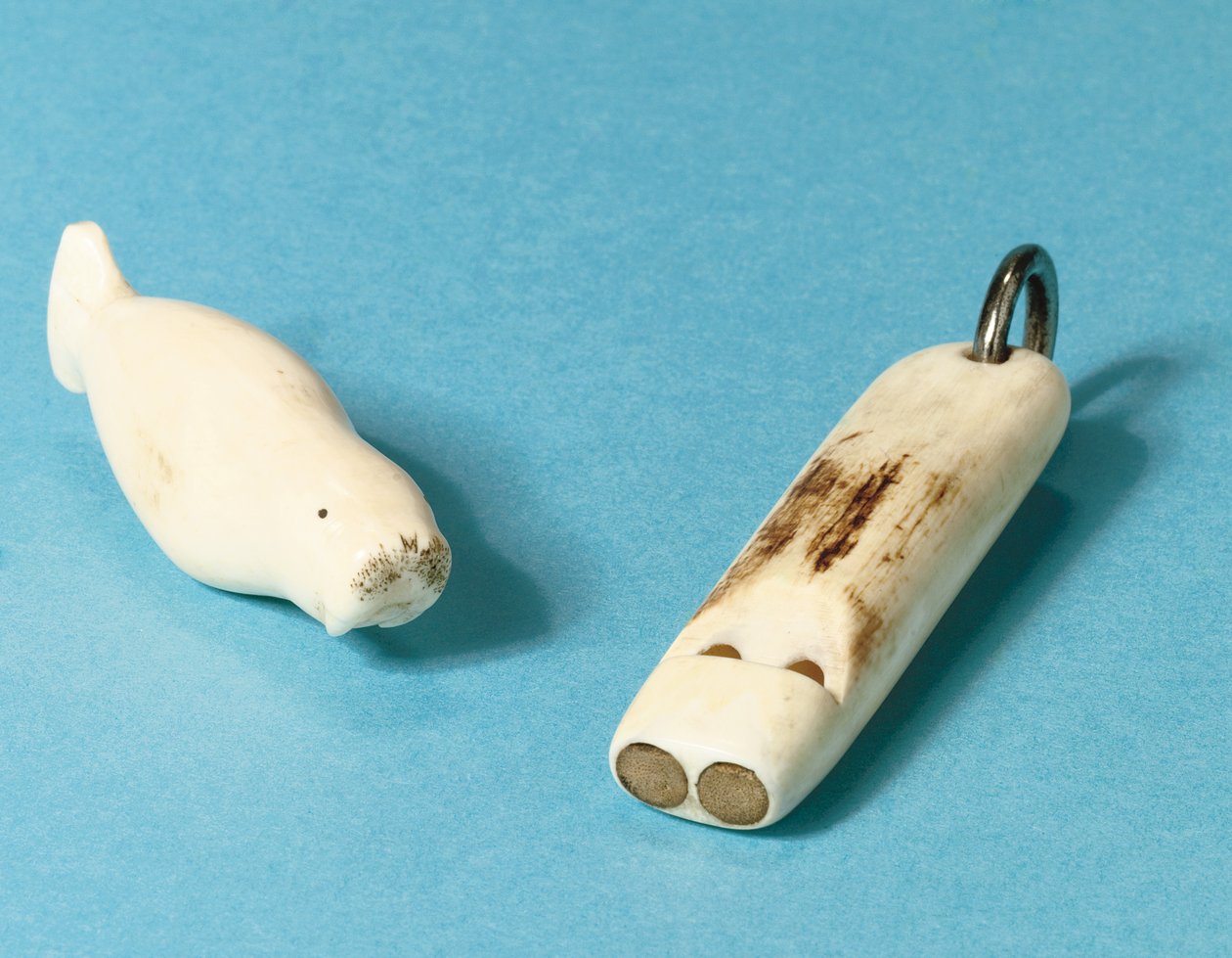 Model of a walrus and a whistle by Roald Engelbergt Gravning Amundsen