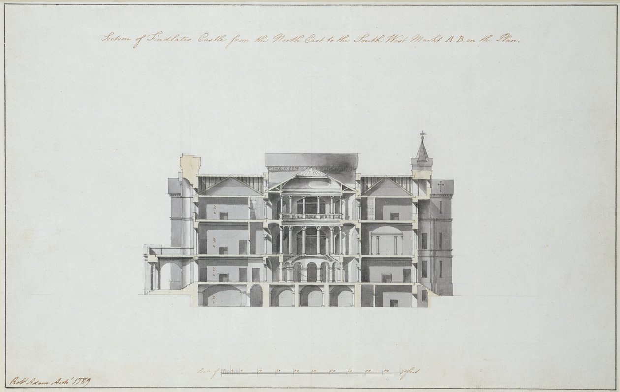 Section of Findlater Castle from the North East to the South West by Robert Adam