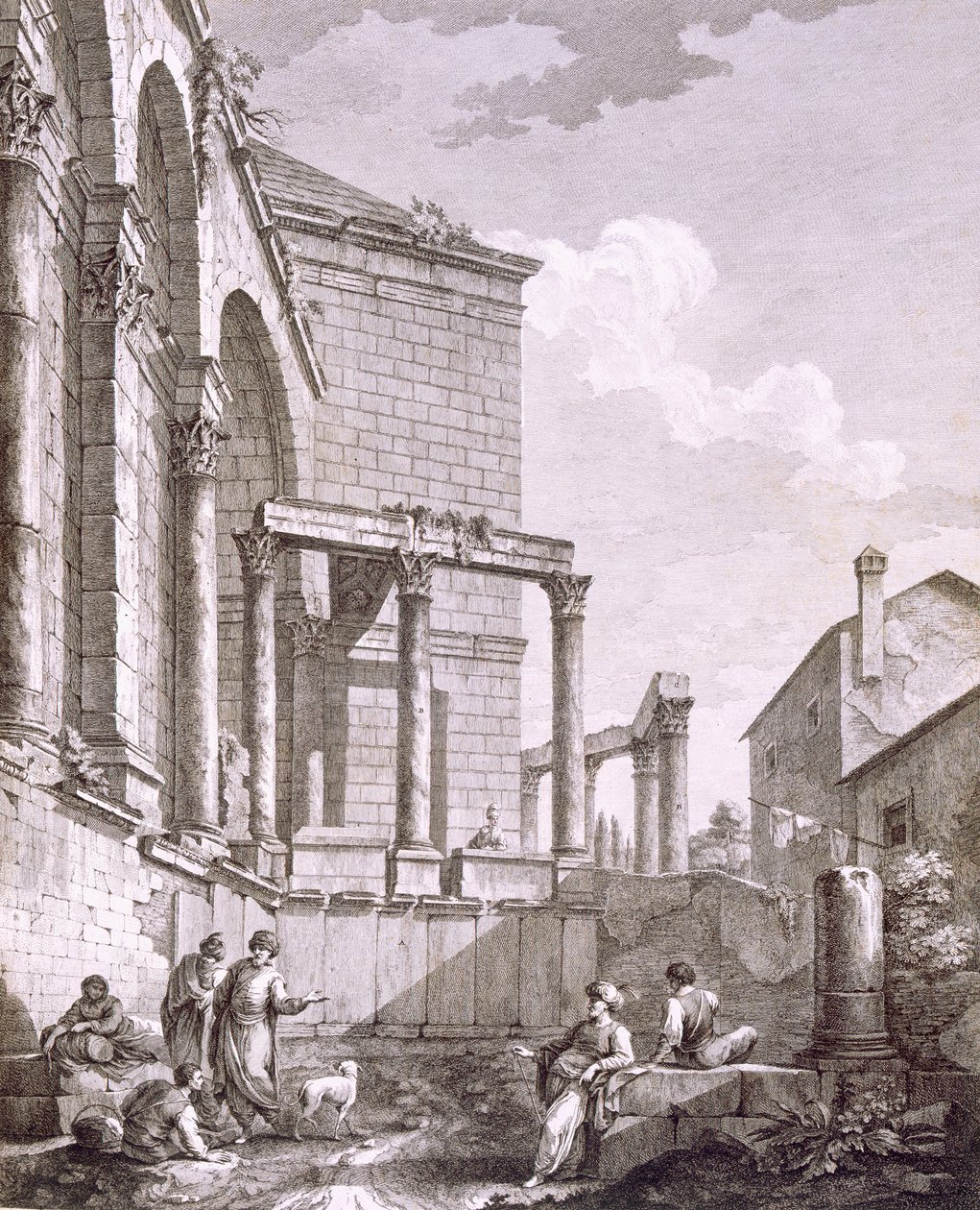 Side view of the Temple of Jupiter, from 
