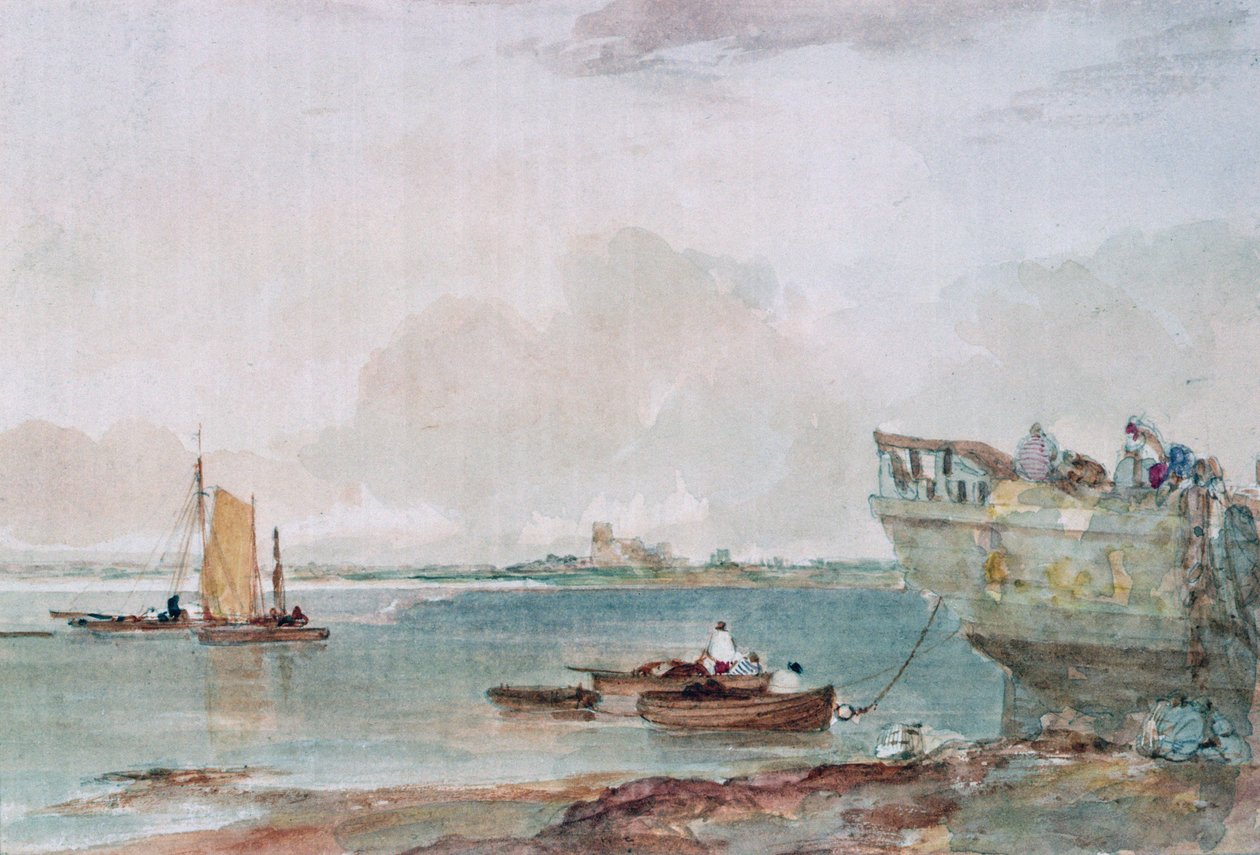 Seascape with Boats, 19th Century by Robert Brandard