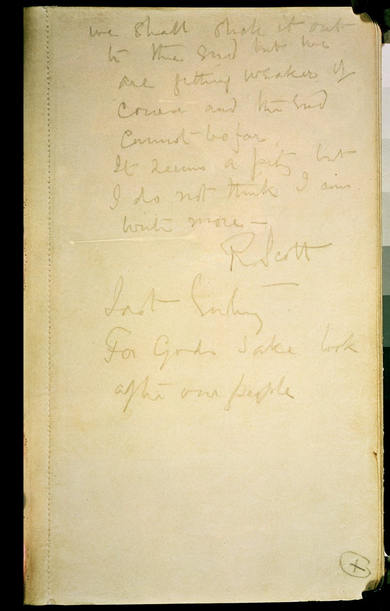 The Last Page of His Diary, Antarctica, 29th March 1912 by Robert Falcon Scott