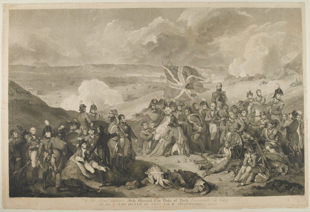 The Death of General Abercrombie at the Battle of Alexandria, 21st March 1801, Engraved by J. Vendramini, Published 1804 by Robert Kerr Porter