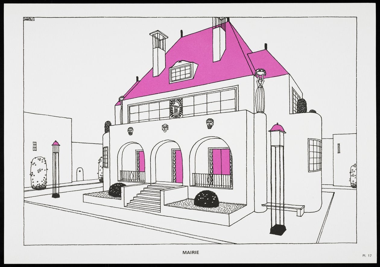 Mairie, from Une Cite Moderne, Dessins de Rob Mallet-Stevens Architecte by Robert Mallet Stevens