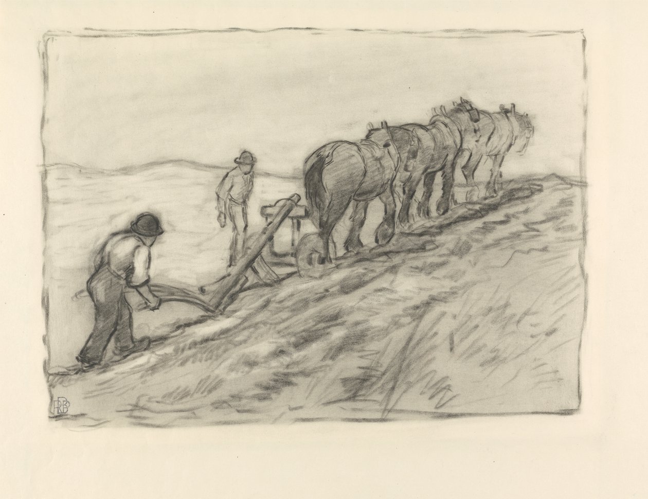 Ploughing the Hillside, c.1905 by Robert Polhill Bevan