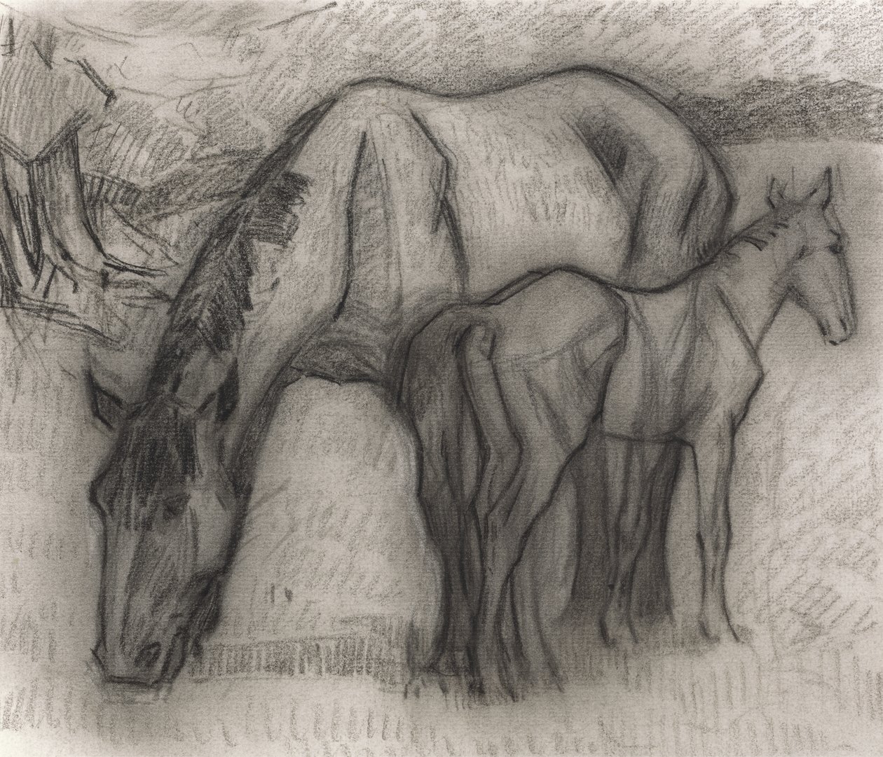 Study for Mare and Foal, Lytchetts, Clayhidon, 1917 by Robert Polhill Bevan