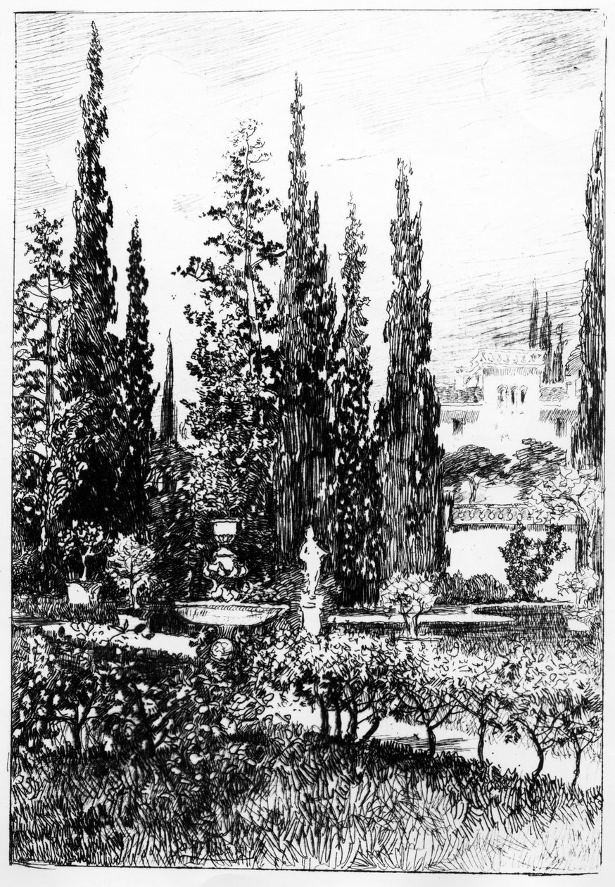 The Landscape Garden, illustration to the story by Edgar Allan Poe by Robert Swain Gifford