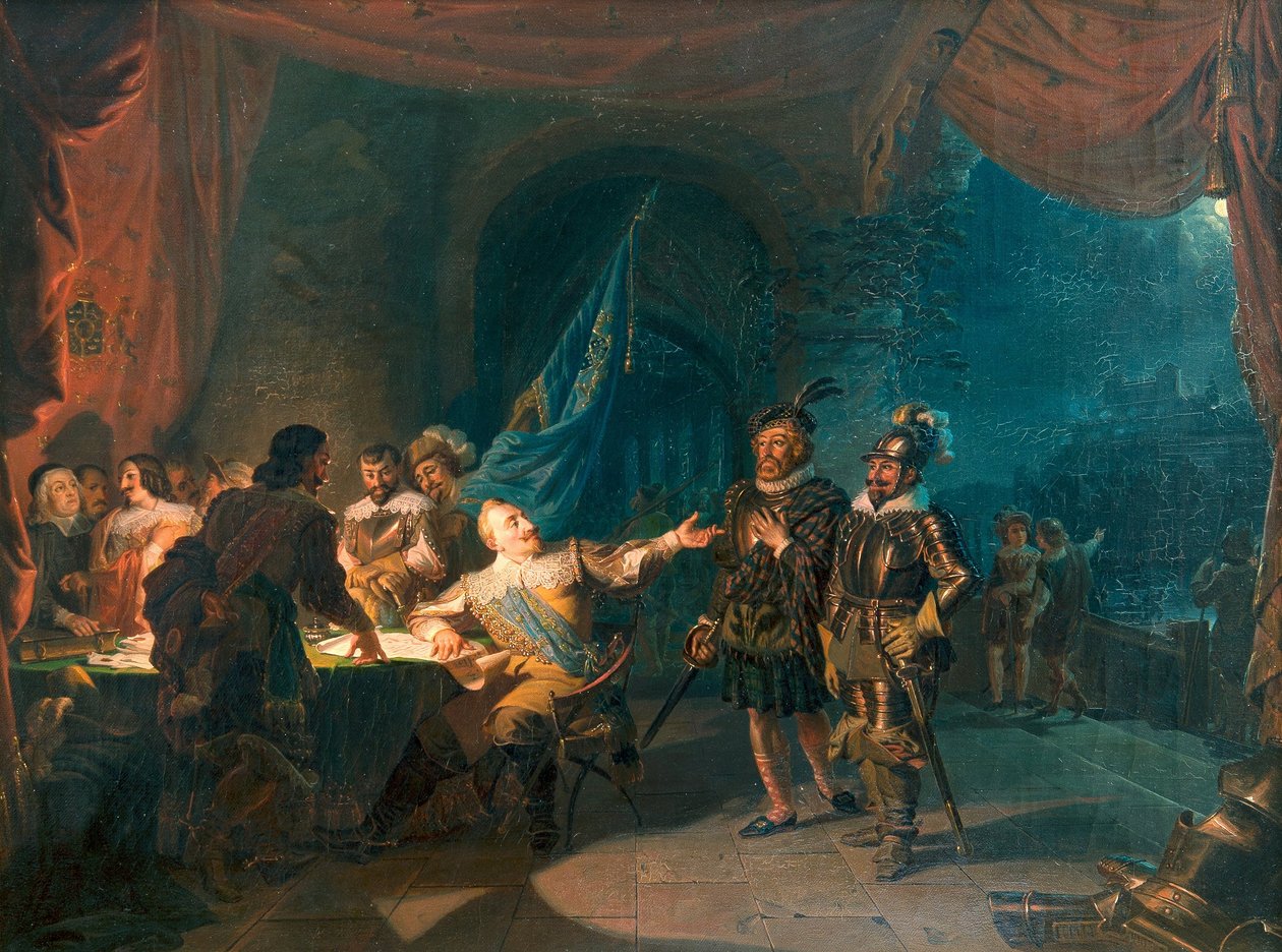 Gustav II Adolf having a war negotiation in Würzburg by Robert Wilhelm Ekman