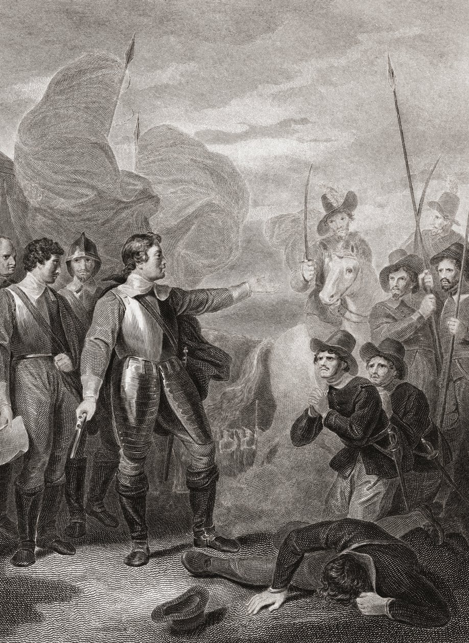 Oliver Cromwell suppressing the Burford Mutiny by Robert (after) Smirke