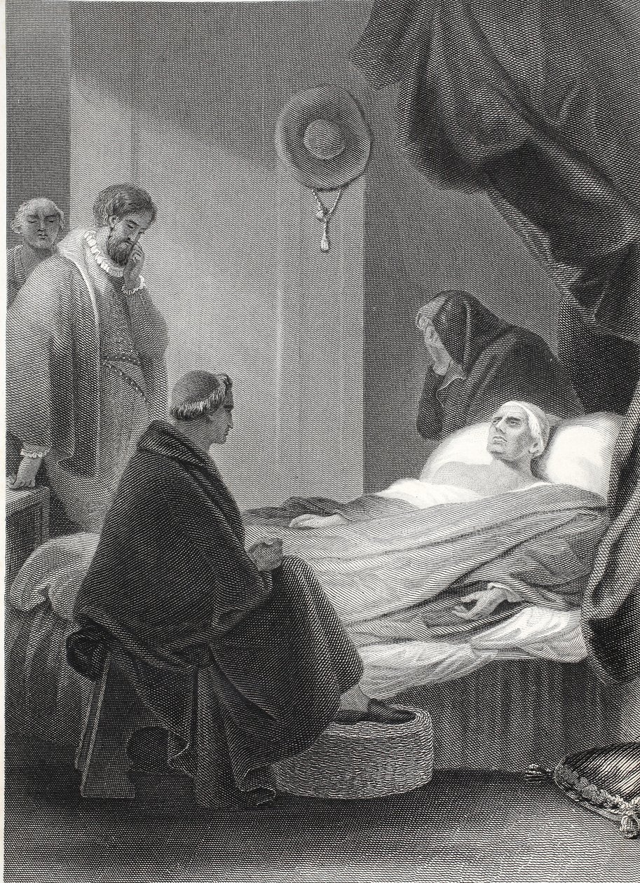 The Death of Cardinal Wolsey, engraved by A.H. Payne by Robert (after) Smirke
