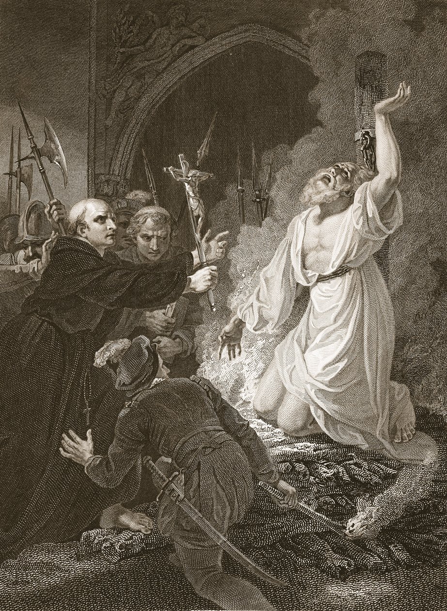 The Martyrdom of Archbishop Cranmer, Engraved by W. Bromley, Illustration from David Hume