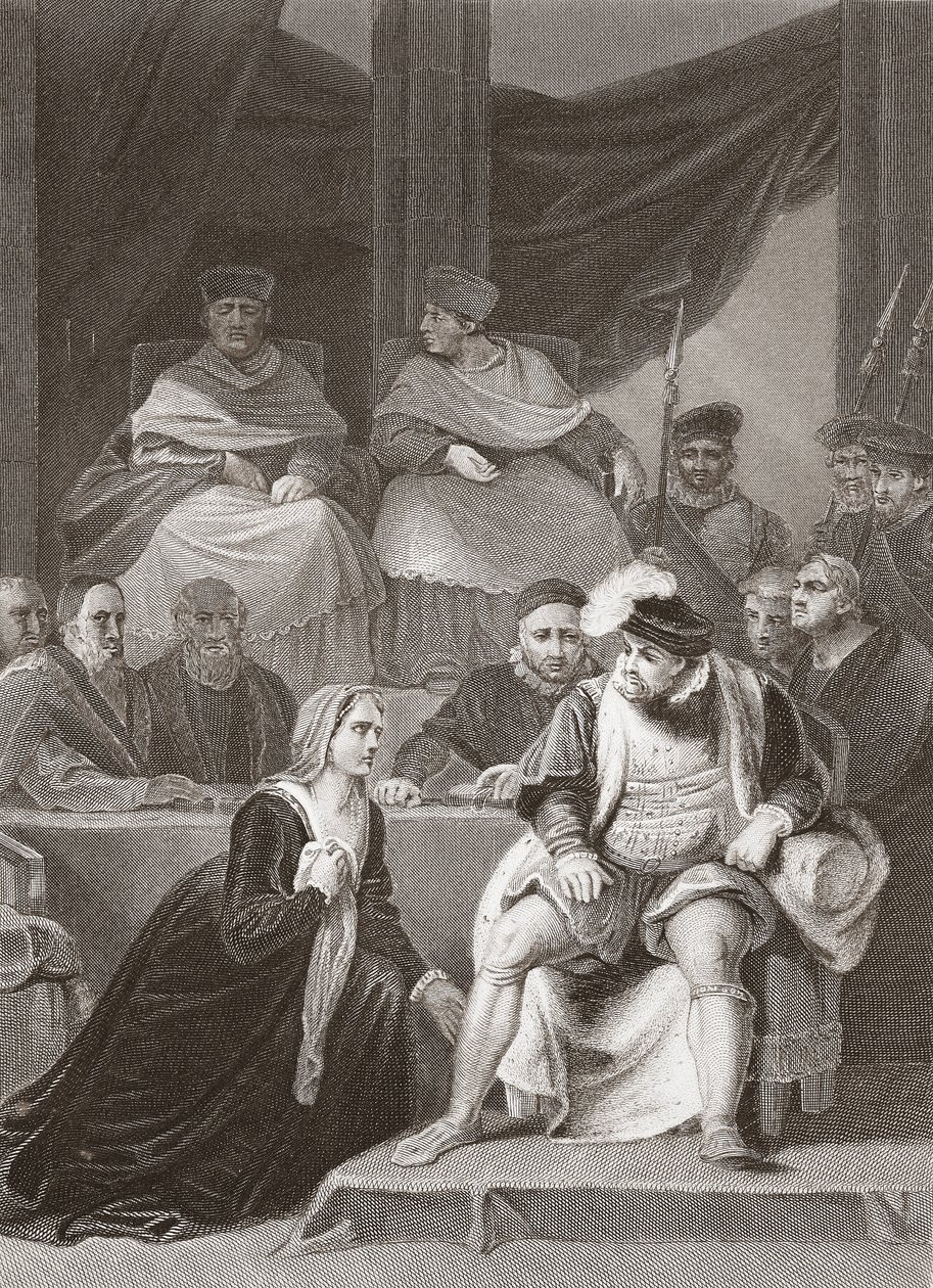 Trial of the Marriage of Henry VIII, engraved by A.H. Payne by Robert (after) Smirke