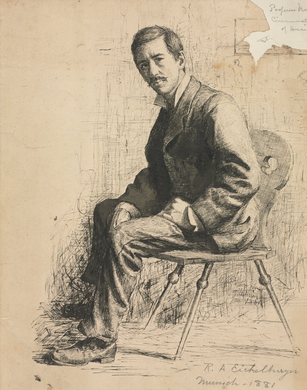 Sketch of Professor Mowotny, 1881 by Robert A. Eichelberger