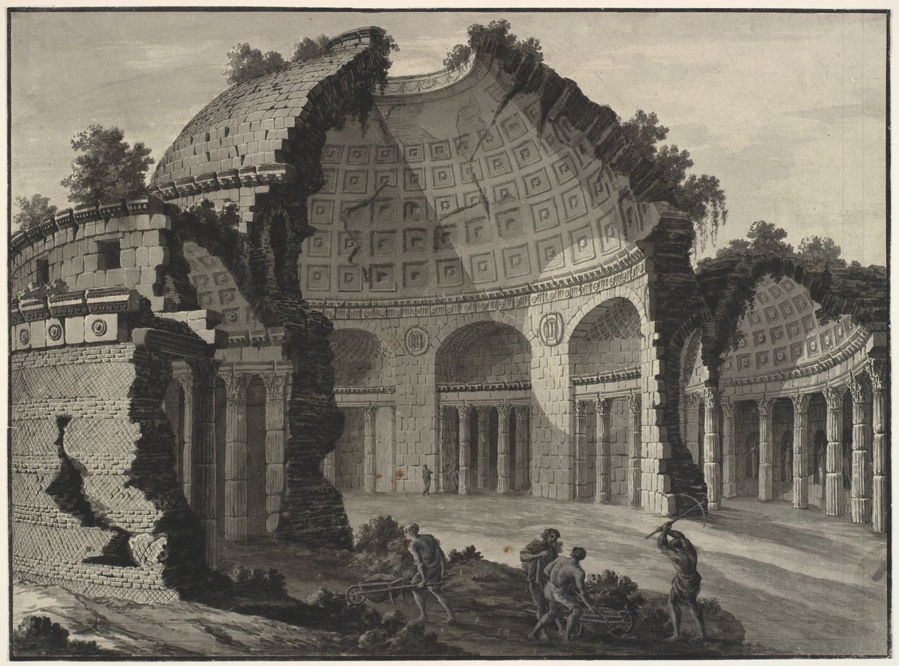 Architectural Fantasy of the Ruins of an Antique Rotunda by Robert Adam