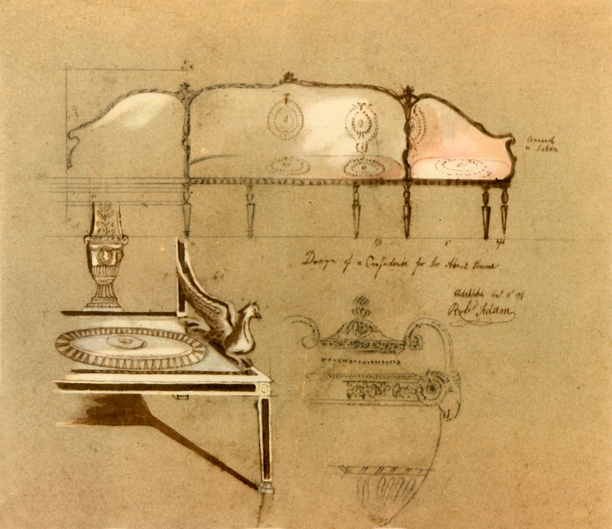 Design for a Sofa, 1777 by Robert Adam