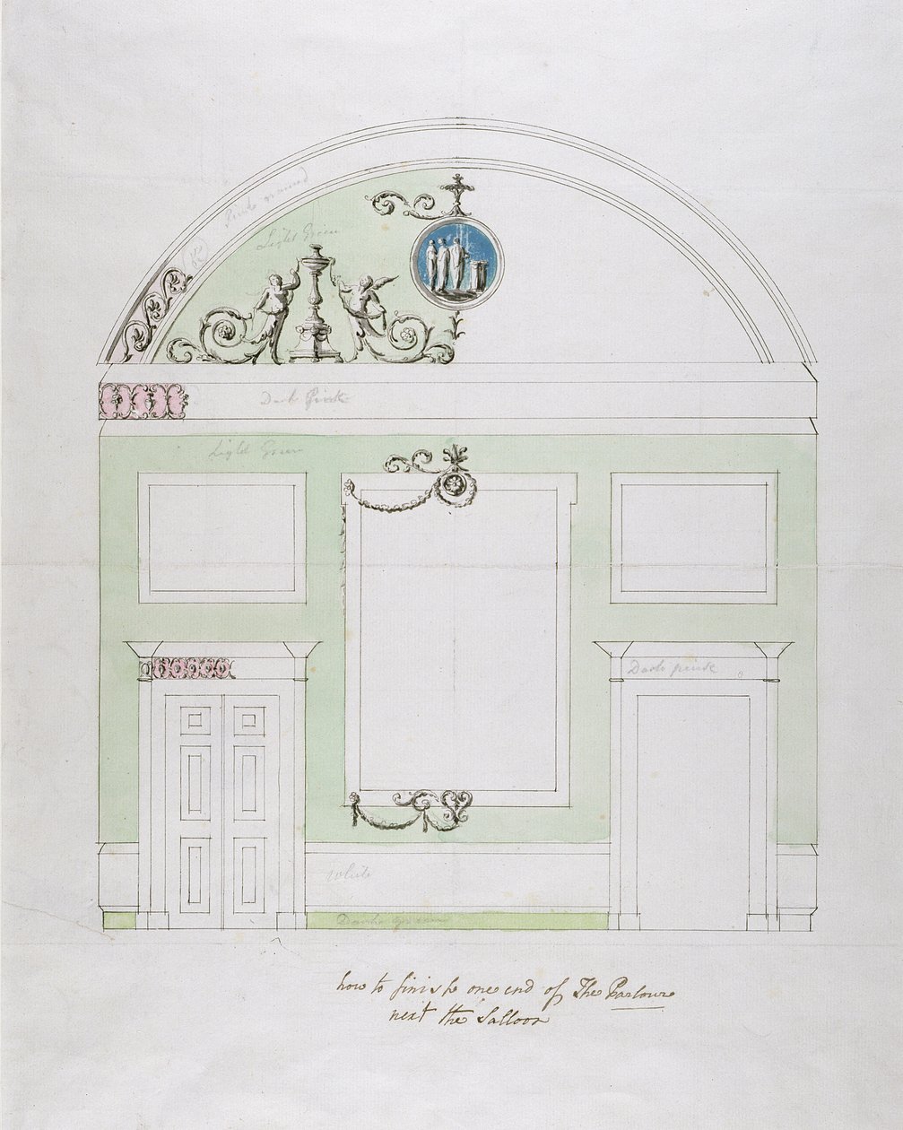 Design for the End Wall of the Eating Parlour, Headfort House by Robert Adam