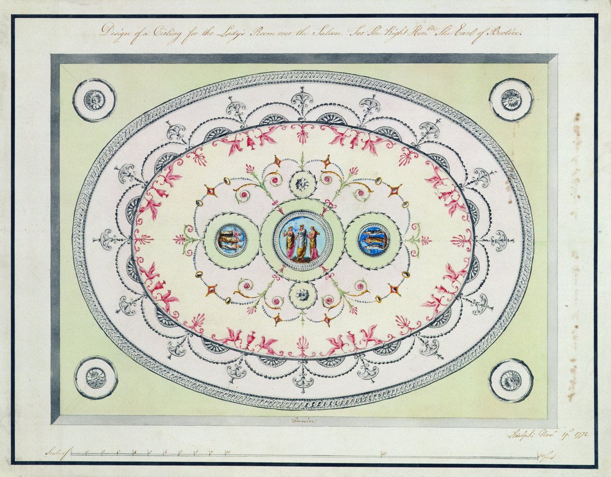 Design for the Ceiling in the Ladies Room, Headfort House by Robert Adam