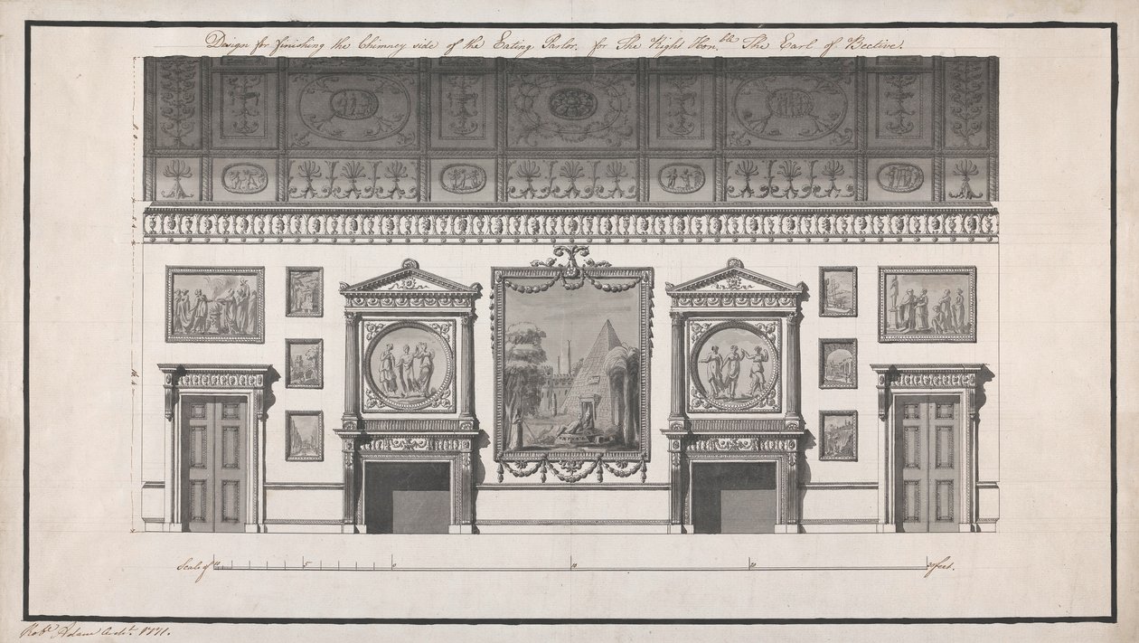 Headfort House, Eating Parlour, Chimney Side by Robert Adam