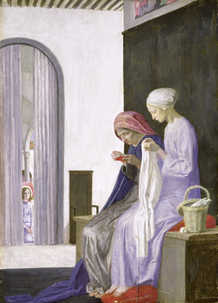 Mary in the House of Elizabeth, 1917 by Robert Anning Bell
