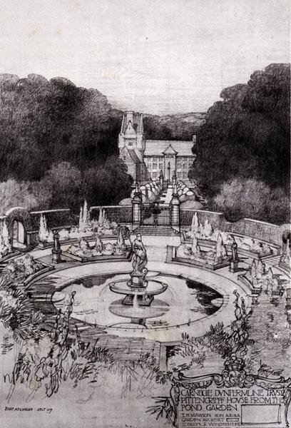 Pittencrieff House from the Pond Garden, from Thomas Mawson