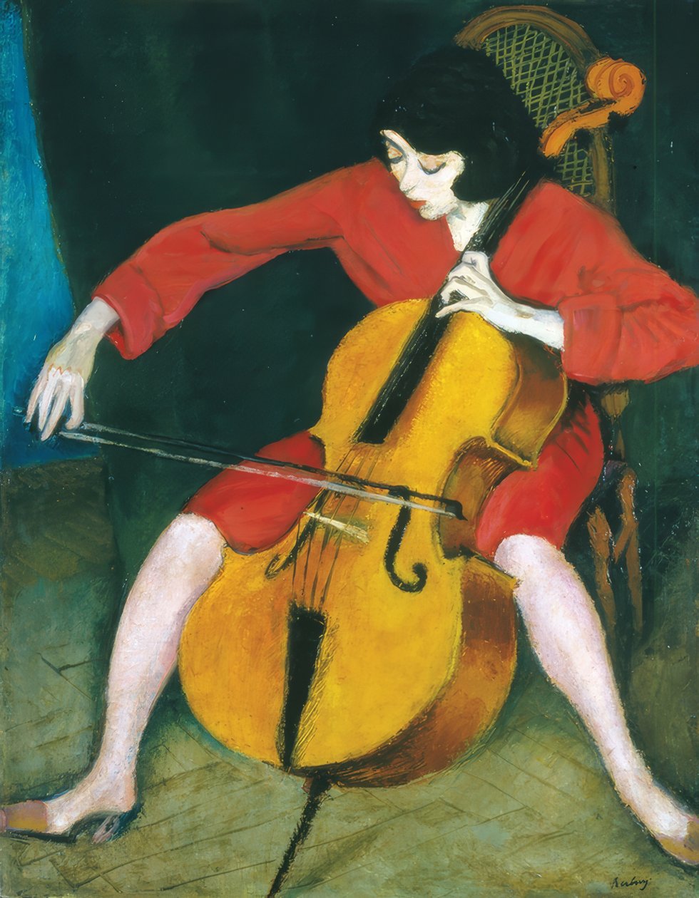 Woman Playing the Cello by Robert Bereny