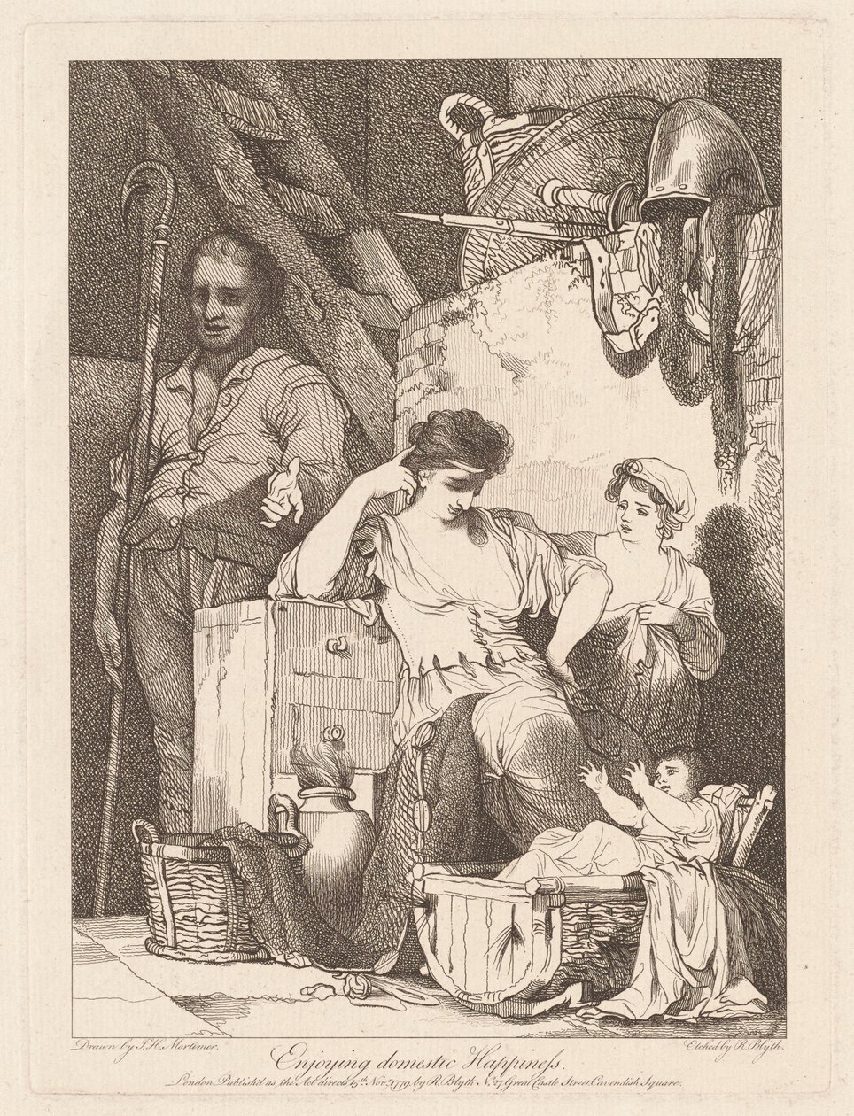 Enjoying Domestic Happiness by Robert Blyth, after John Hamilton Mortimer