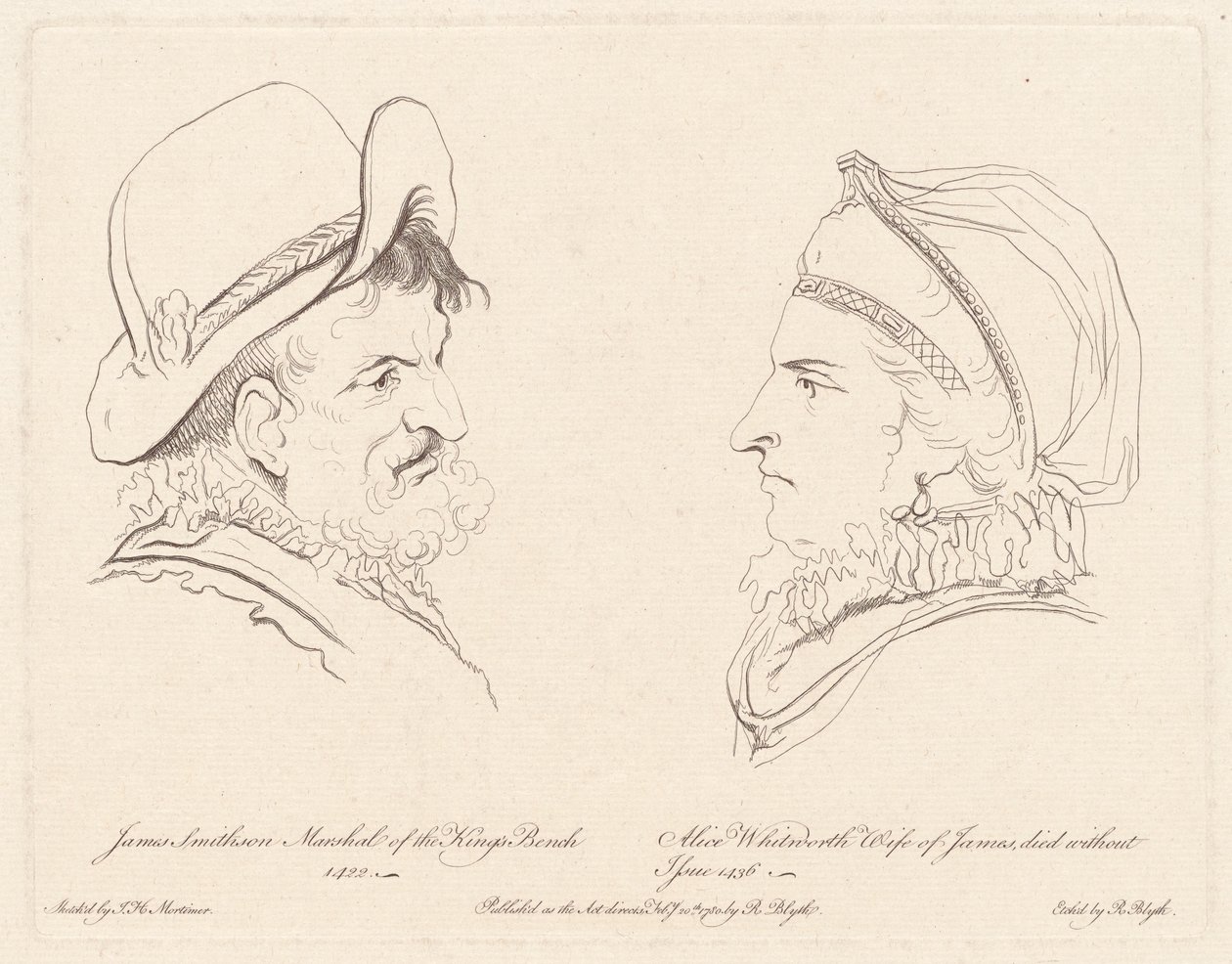 James Smithson and Alice Whitworth by Robert Blyth, after John Hamilton Mortimer