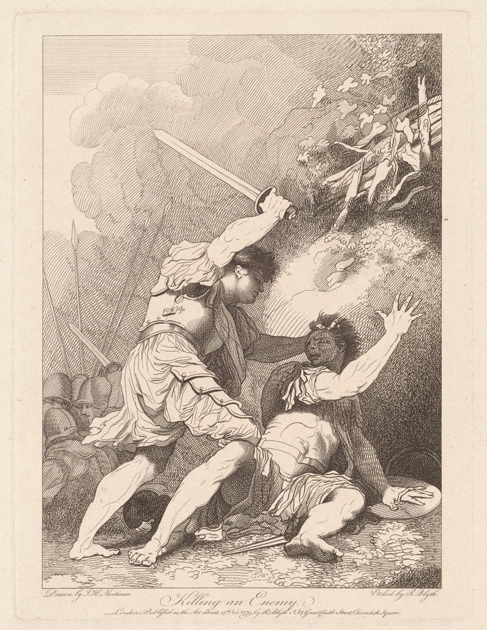 Killing an Enemy by Robert Blyth, after John Hamilton Mortimer