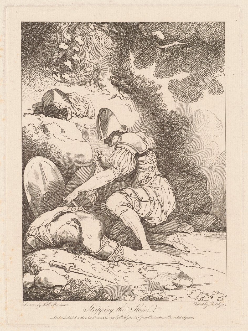 Stripping the Slain by Robert Blyth, after John Hamilton Mortimer