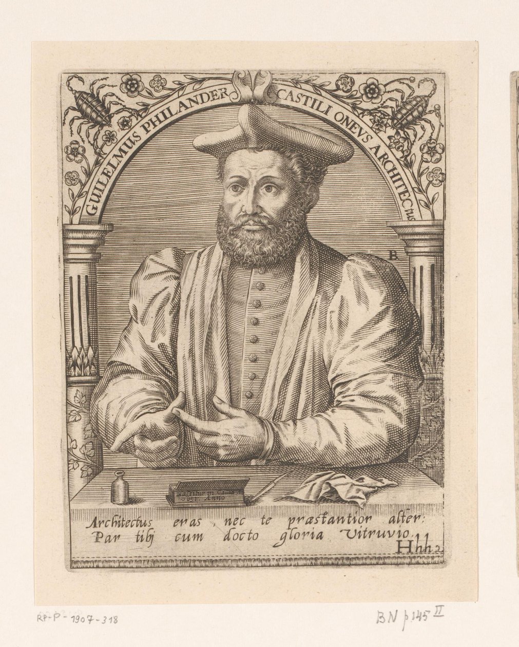 Portrait of Guillaume Philandrier by Robert Boissard
