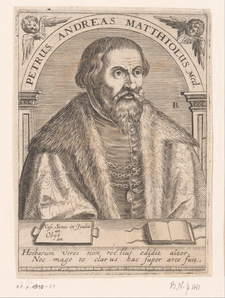 Portrait of Pietro Andrea Mattioli by Robert Boissard
