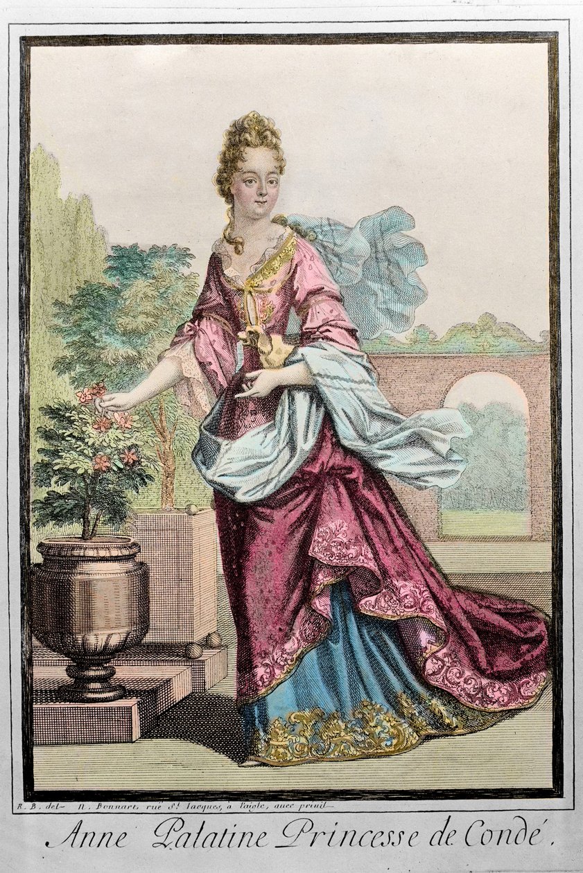 Anne Palatine, Princess of Conde - engraving by Robert Bonnart by Robert Bonnart