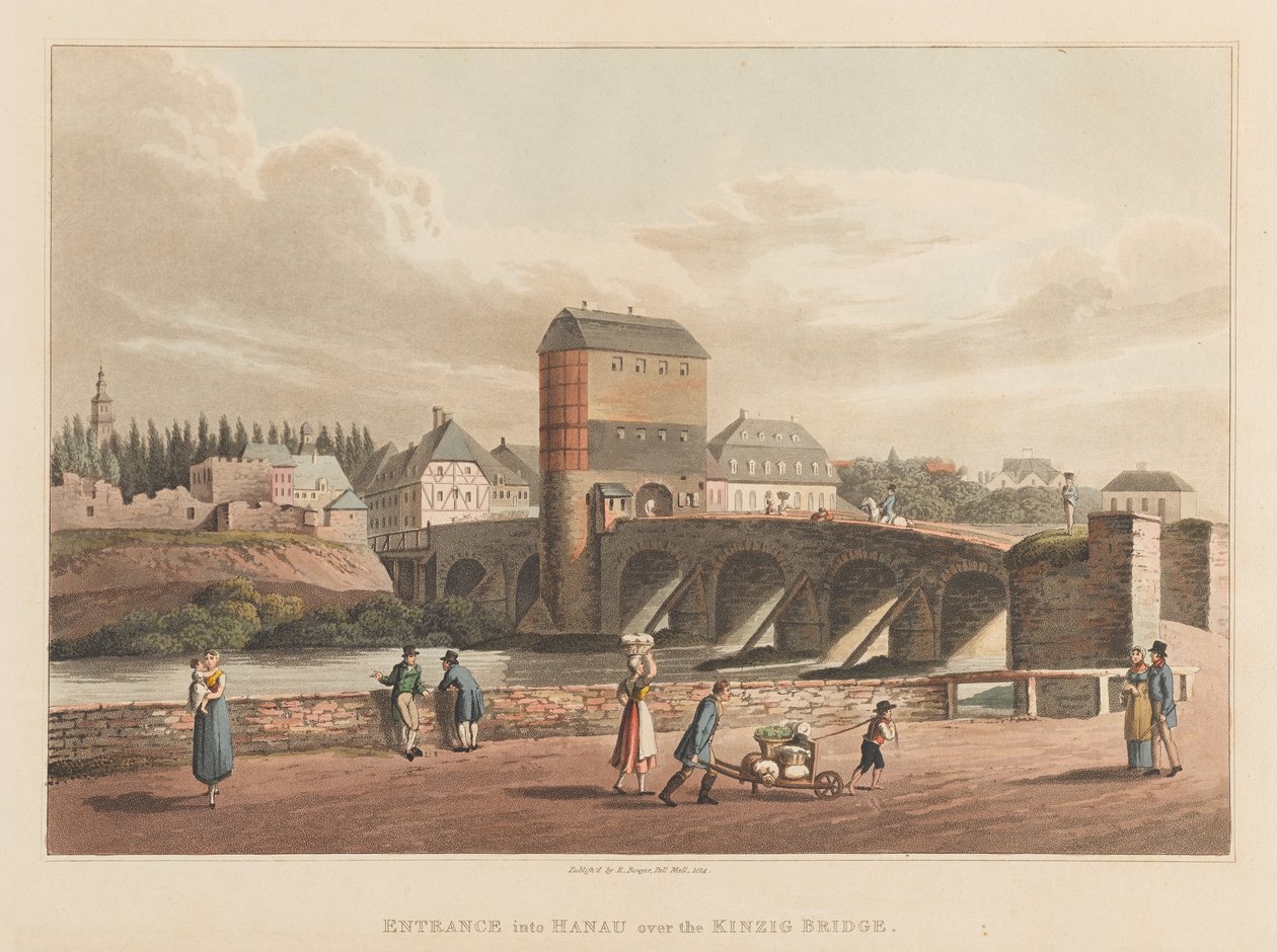 Entrance into Hanau over the Kinzig Bridge, 1814 by Robert Bowyer
