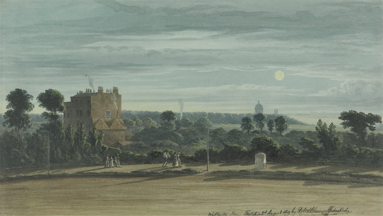 The Whittington Stone by Moonlight by Robert Bremmel Schnebbelie