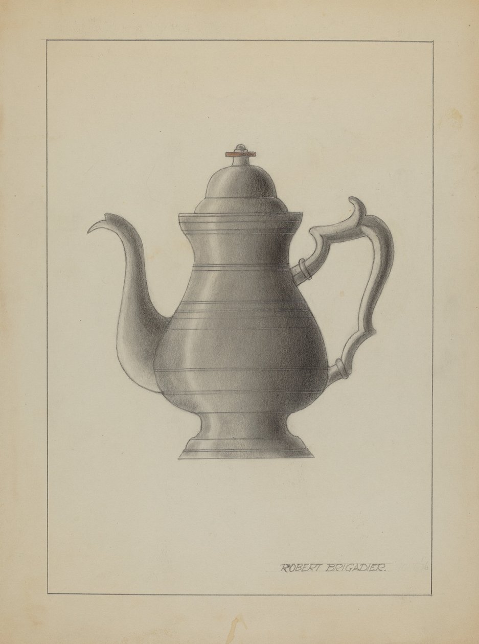 Pewter Coffee Pot by Robert Brigadier