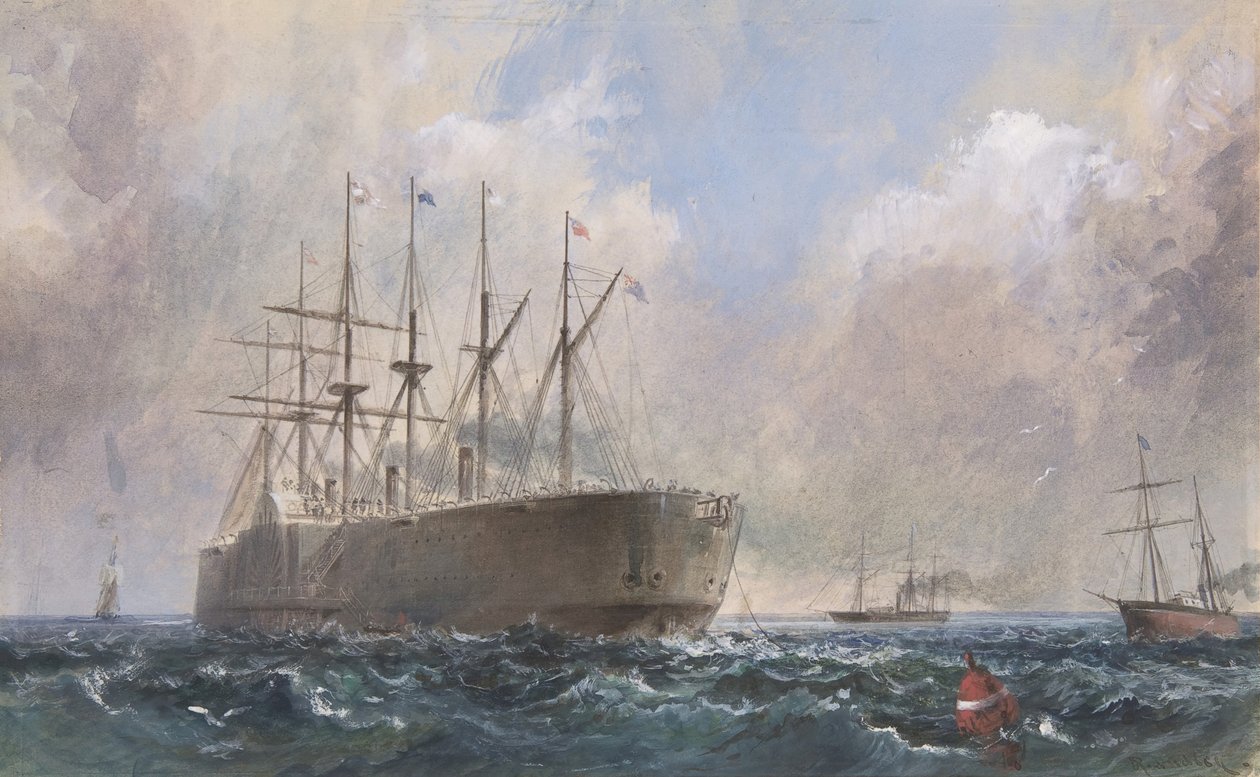 Telegraph Cable Fleet at Sea by Robert Charles Dudley
