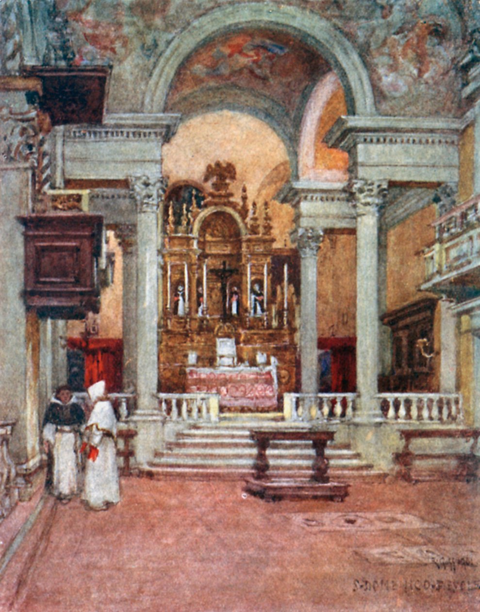 Interior of the Convent Church of the Dominicans at San Domenico di Fiesole by Robert Charles Goff
