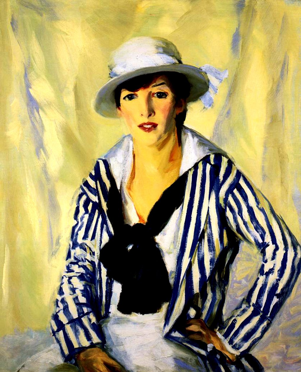 Viv in Blue Stripe, 1914 by Robert Cozad Henri