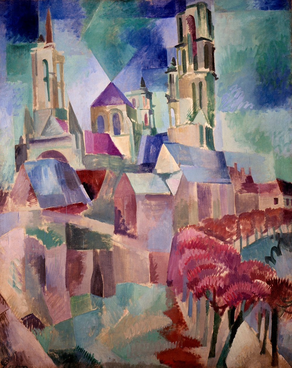 Les Tours de Laon Painting by Robert Delaunay (1885-1941) 1912 Sun. 1,3x1,62 m Paris, musee national d