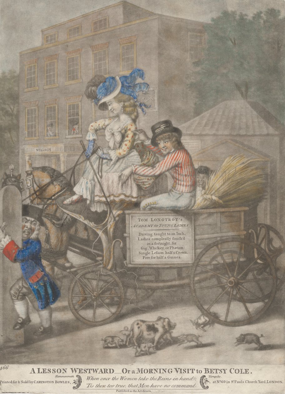 A Lesson Westward - or A Morning Visit to Betsy Cole by Robert Dighton