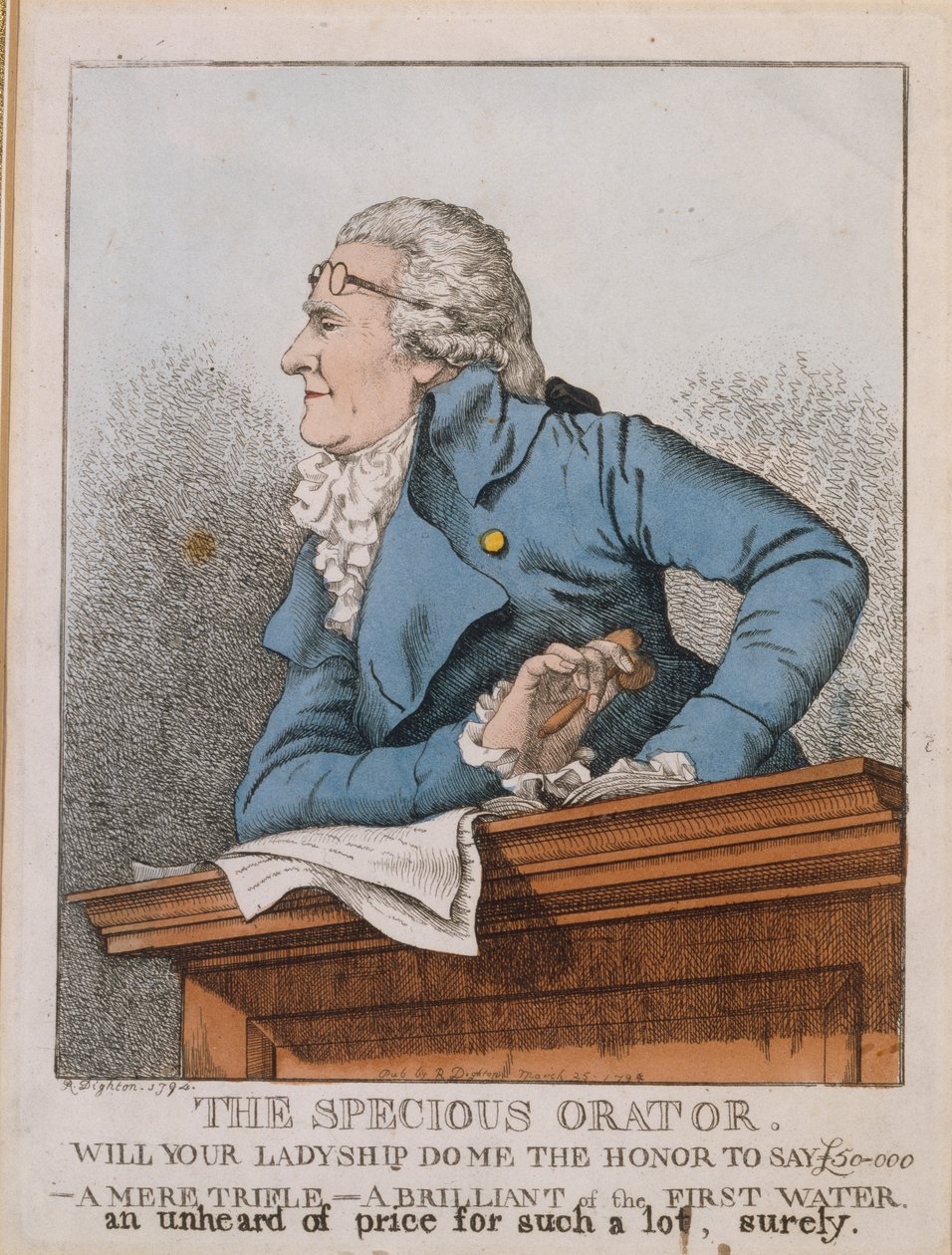 A Specious Orator, James Christie by Robert Dighton