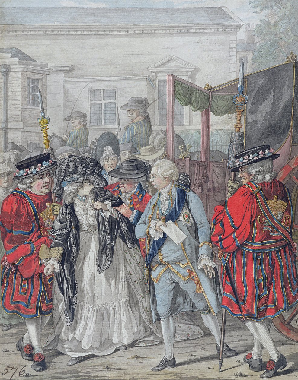 Margaret Nicholson Attempting to Assassinate His Majesty, George III, at the Garden Entrance of St. James