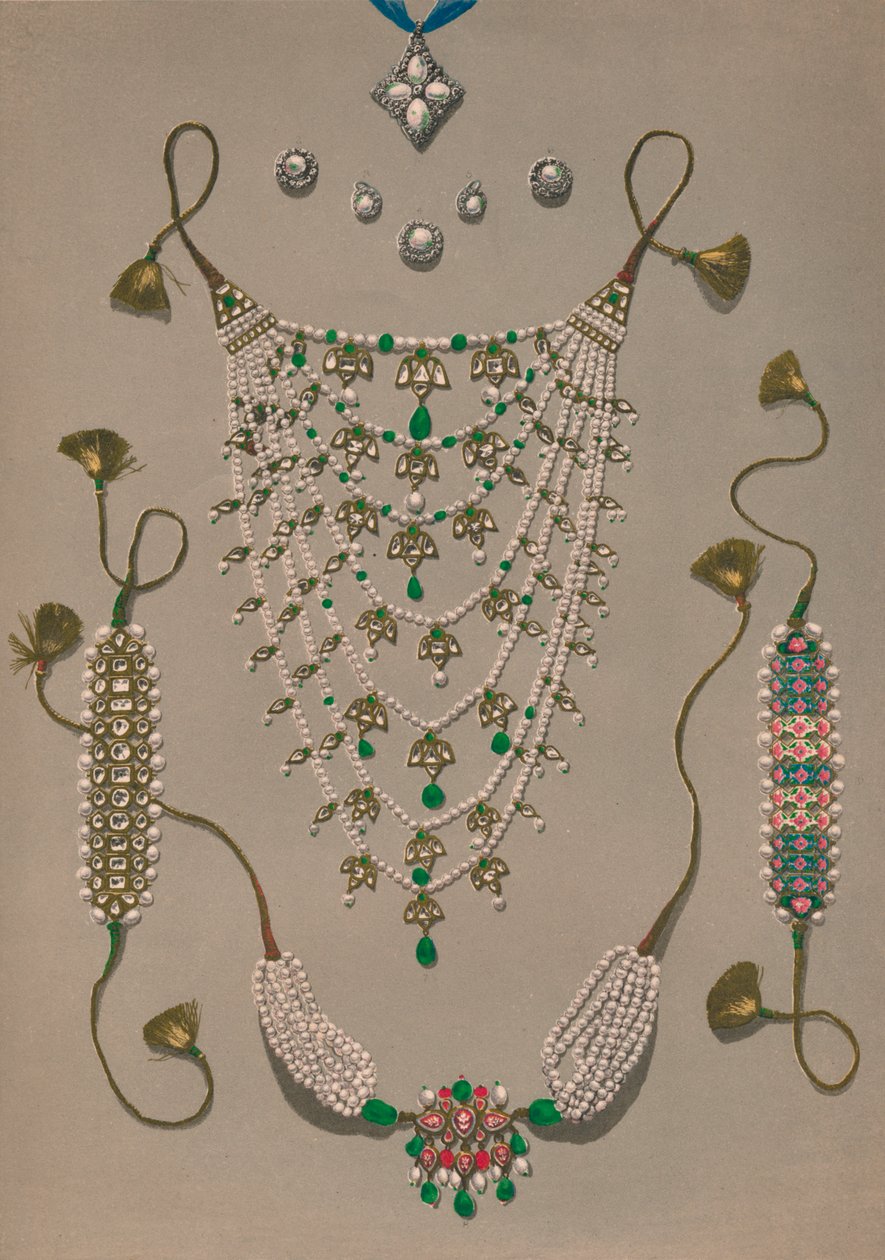 Cross Pendant Brooches & Earrings, Suite of Indian Ornaments, 1863 by Robert Dudley