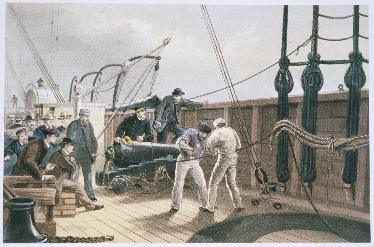 Splicing the cable after the first accident on board the Great Eastern, July 25th by Robert Dudley