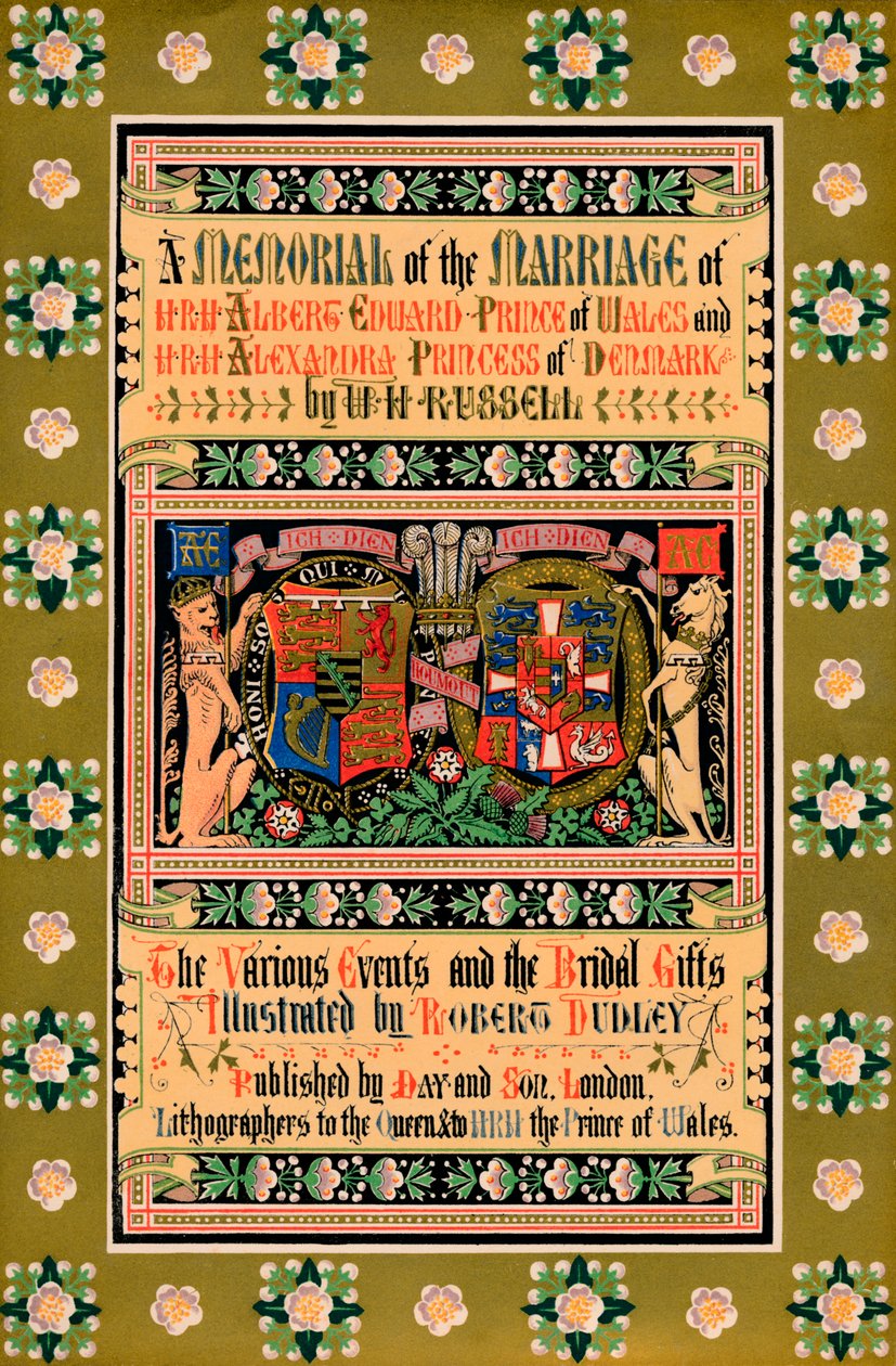 The Cover of A Memorial of the Marriage of HRH Albert Edward Prince of Wales by Robert Dudley