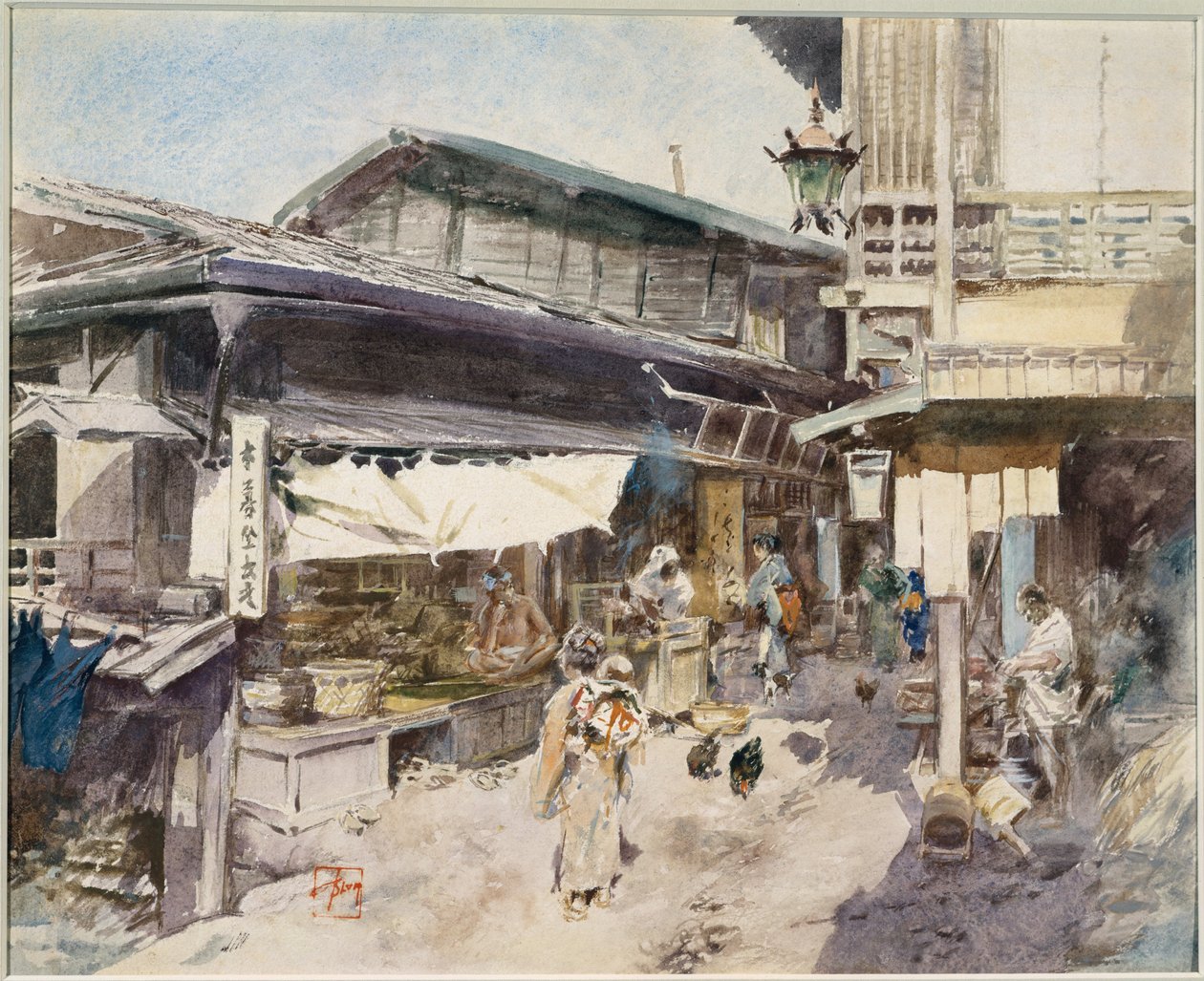 Street Scene in Ikao, Japan von Robert Frederick Blum