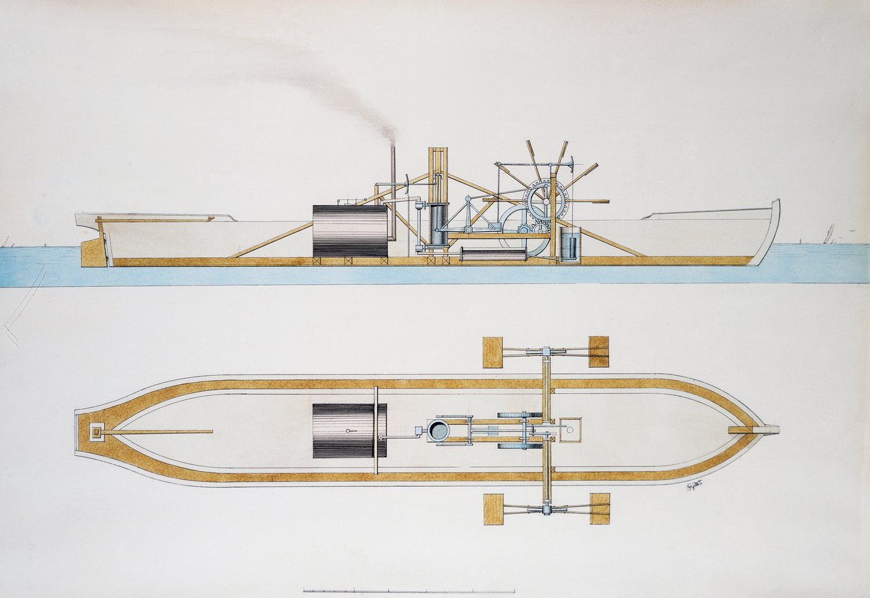 Steamboat designed by Robert Fulton, United States by Robert Fulton